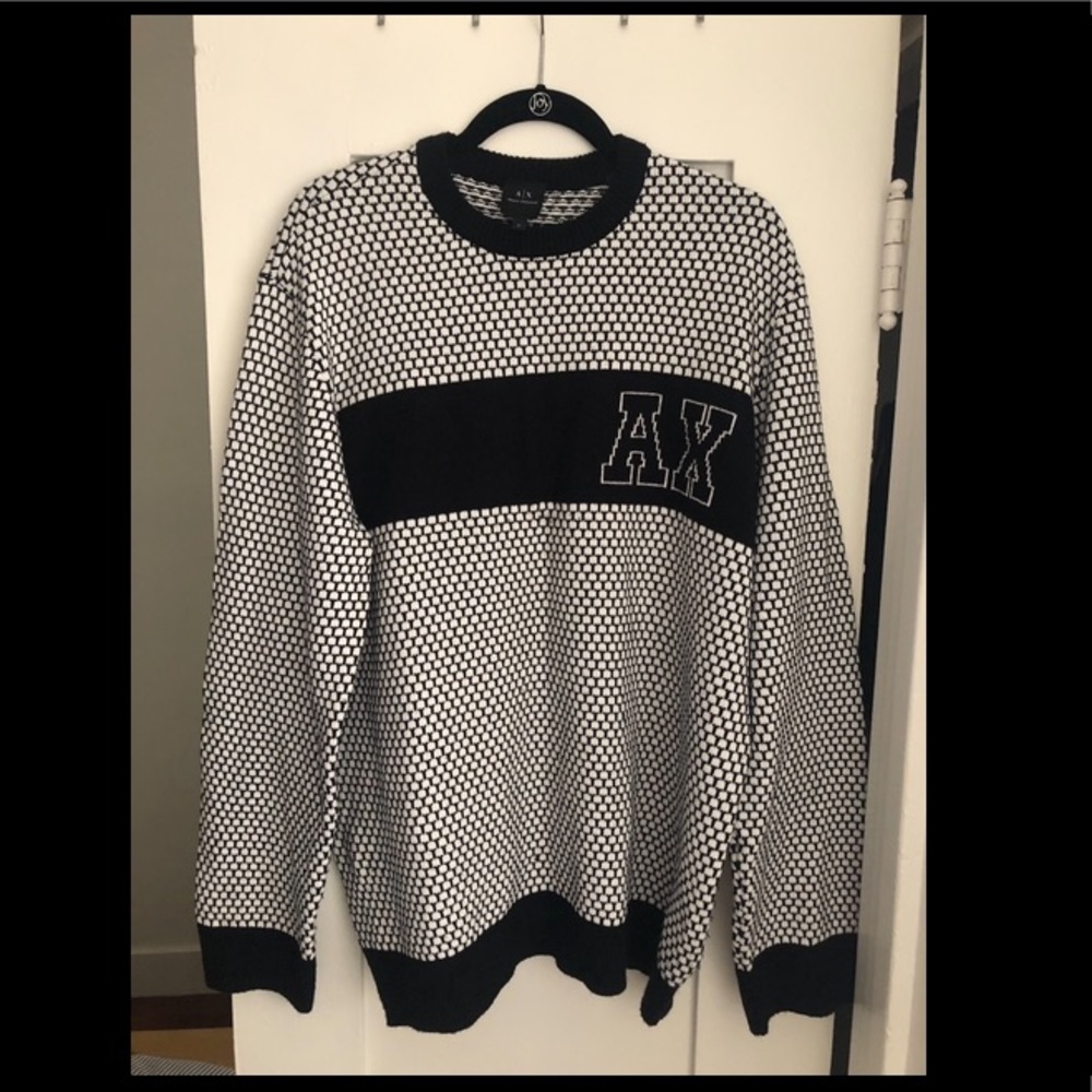 Armani Exchange AX Men’s Sweater Black and White